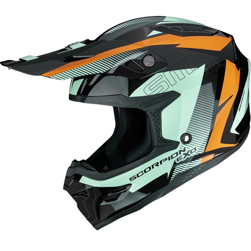Motokrosová prilba Scorpion SMX-10 Speed čierno-oranžovo-zelená