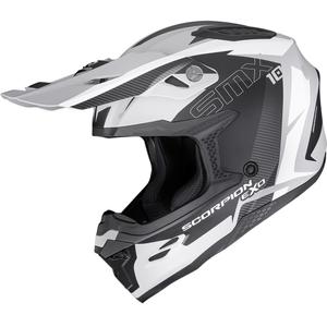 Motokrosová prilba Scorpion SMX-10 Speed matná šedo-čierno-biela