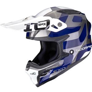 Motokrosová helma Scorpion SMX-10 Leap strieborno-modrá