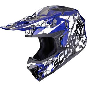 Motokrosová prilba Scorpion SMX-10 Gasoline modro-bielo-čierna
