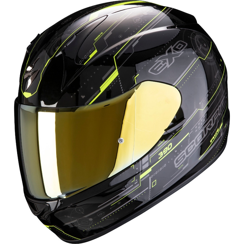 Integrálna prilba Scorpion EXO-390 Beat čierno-fluorescenčno žltá