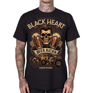 Tričko Black Heart Beer Rider čierne