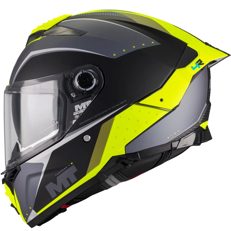 Integrálna prilba na motorku MT Thunder 4 R SV Wind Tunnel B3 čierno-šedo-fluo žltá
