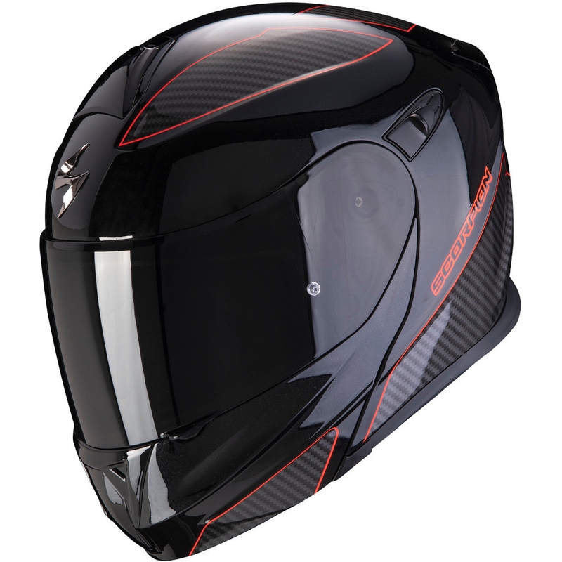 Moto prilba odklápacia Scorpion EXO-920 Flux čierno-červená