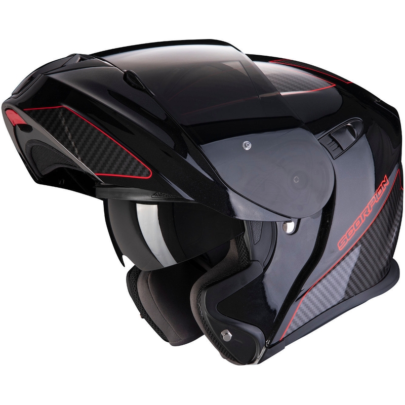 Moto prilba odklápacia Scorpion EXO-920 Flux čierno-červená