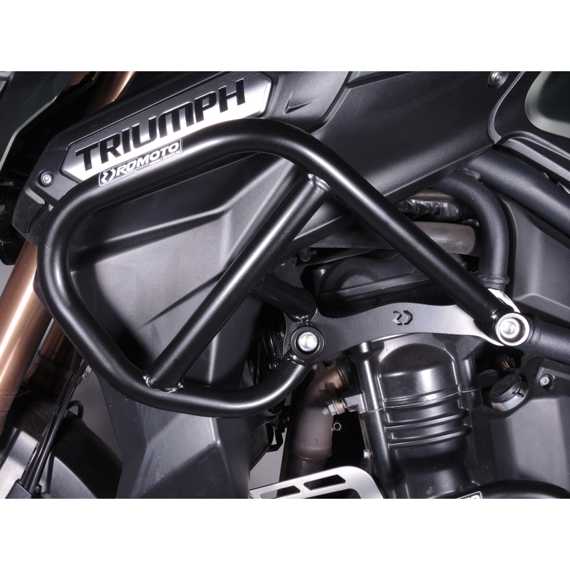Ochrana motora RDMOTO matná čierna pre TRIUMPH Tiger 1200 Explorer / GT Explorer 2011-2015