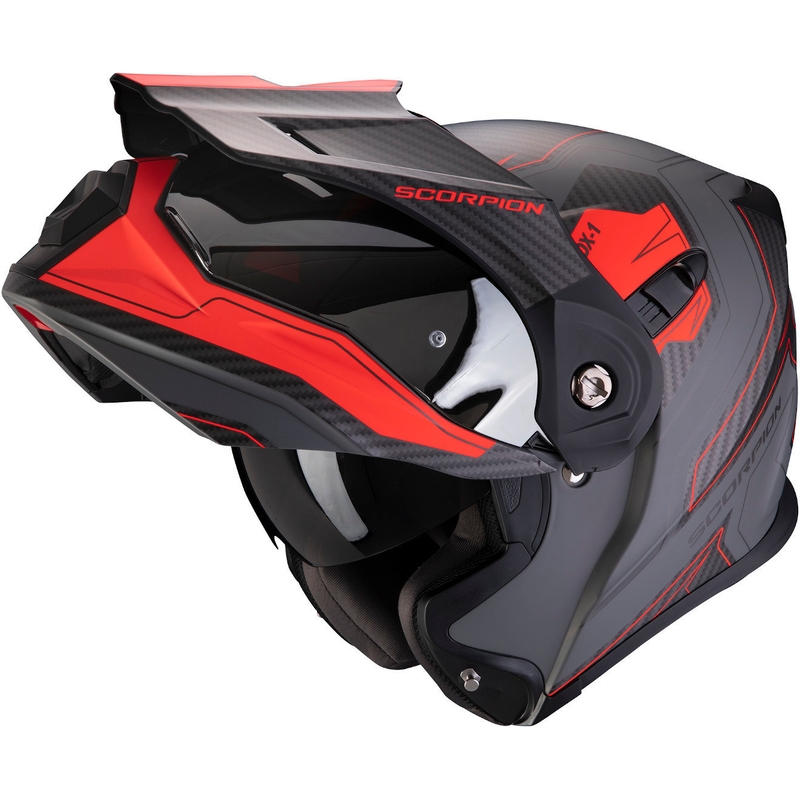 Odklápacia enduro prilba Scorpion ADX-1 Tucson šedo-červená výpredaj