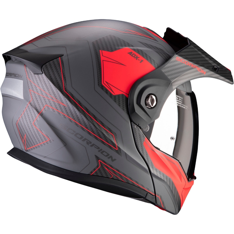 Odklápacia enduro prilba Scorpion ADX-1 Tucson šedo-červená výpredaj