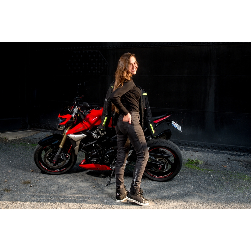 Dámske jeansy na motocykel Street Racer Spike čierne výpredaj