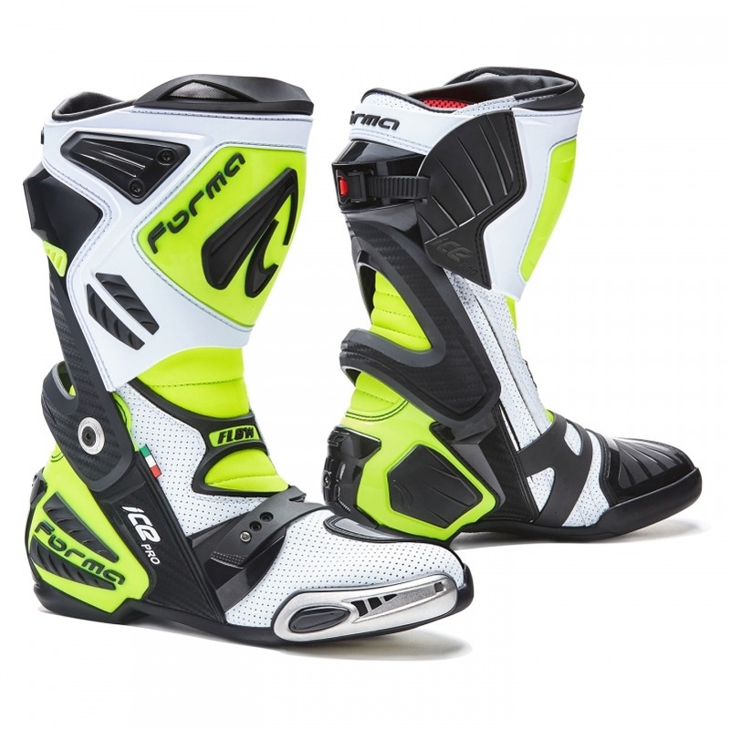Vysoké čižmy na motocykel Forma Ice Pro Flow bielo-čierno-fluorescenčno žlté
