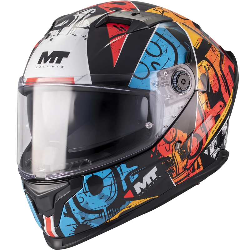 Integrálna helma na motorku MT Braker SV Blackboard B5 čierno-modro-červená