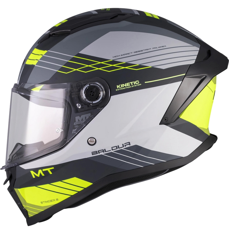 Integrálna helma na motorku MT Stinger 2 Baldur C3 čierno-šedo-fluo žltá