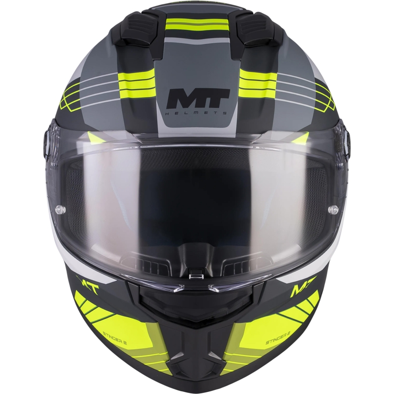 Integrálna helma na motorku MT Stinger 2 Baldur C3 čierno-šedo-fluo žltá