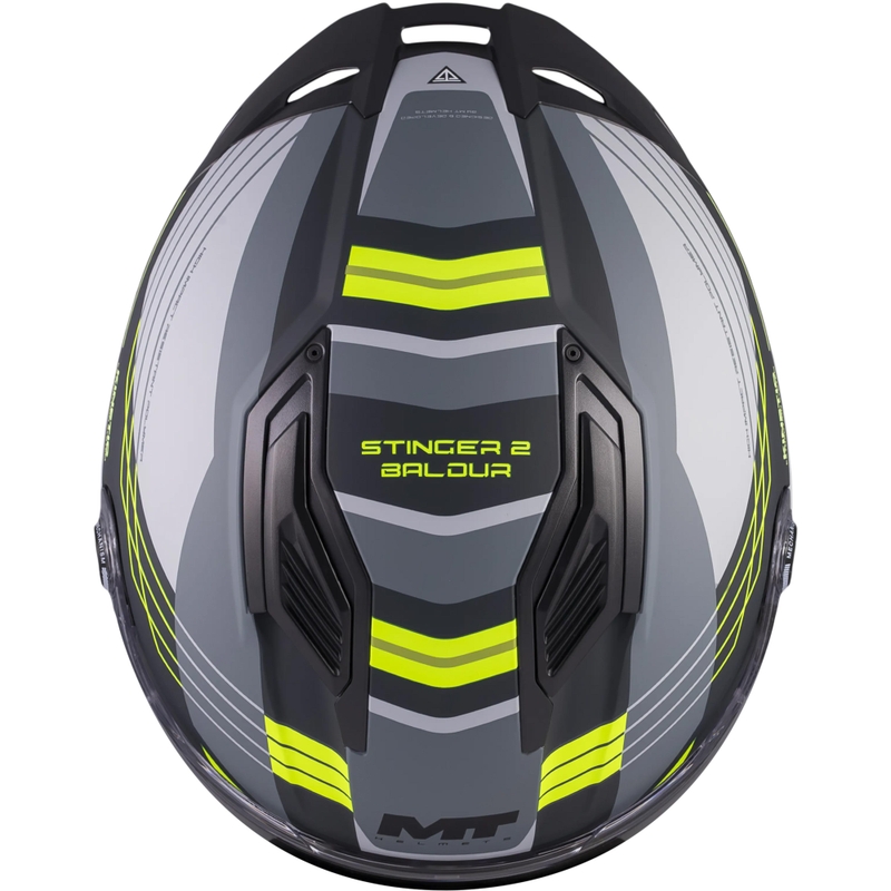 Integrálna helma na motorku MT Stinger 2 Baldur C3 čierno-šedo-fluo žltá