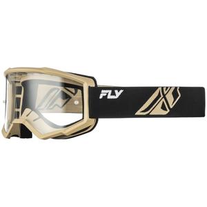 Motokrosové okuliare Fly Racing Focus čierno-khaki s čírym plexi