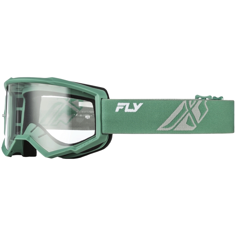 Motokrosové okuliare Fly Racing Focus zelené s čírym plexi