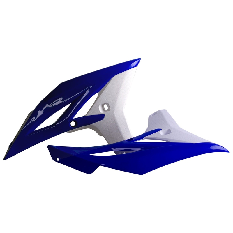 Spojler chladiča POLISPORT (pár) modrá Yam98/biela pre YAMAHA WR 450 F 2012-2015, YAMAHA YZ 250 F 2010-2013