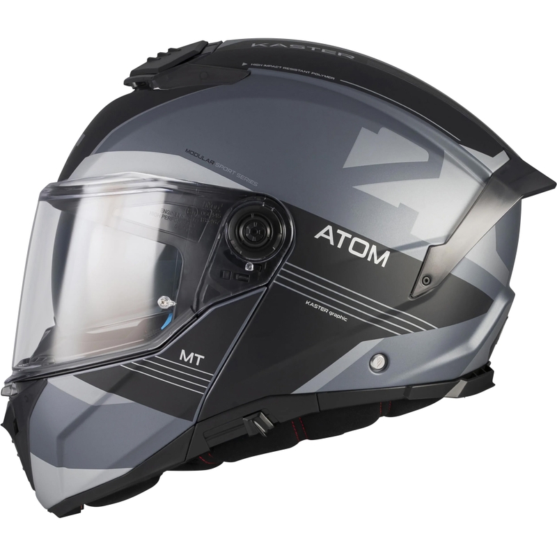 Výklopná prilba na motorku MT Atom 2 SV Kaster C2 matná čierno-šedá