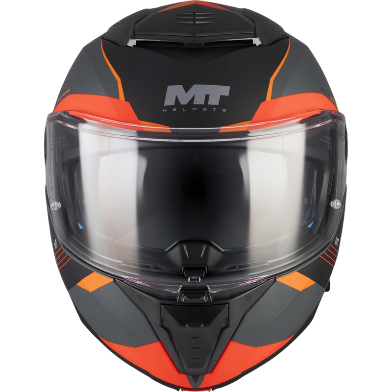 Výklopná prilba na motorku MT Atom 2 SV Kaster C14 matná čierno-šedo-oranžová