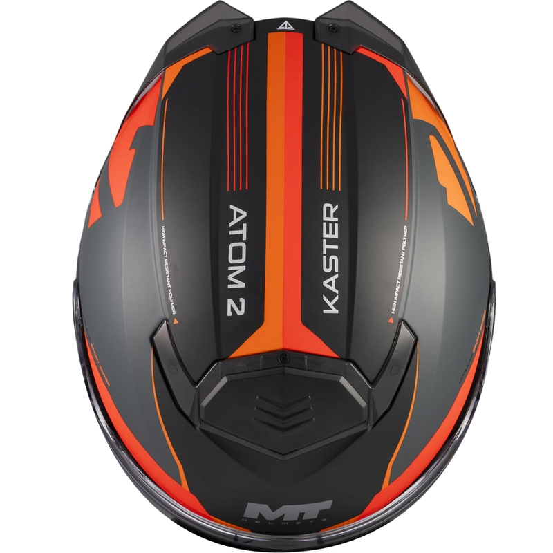 Výklopná prilba na motorku MT Atom 2 SV Kaster C14 matná čierno-šedo-oranžová