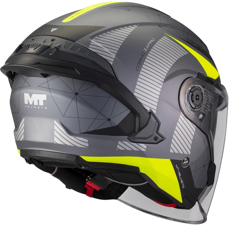 Otvorená prilba na motorku MT Cosmo SV Zafiro C3 matná čierno-šedo-fluo žltá