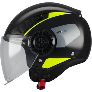 Otvorená prilba na motorku MT Aeris Demure B5 čierno-fluo žltá