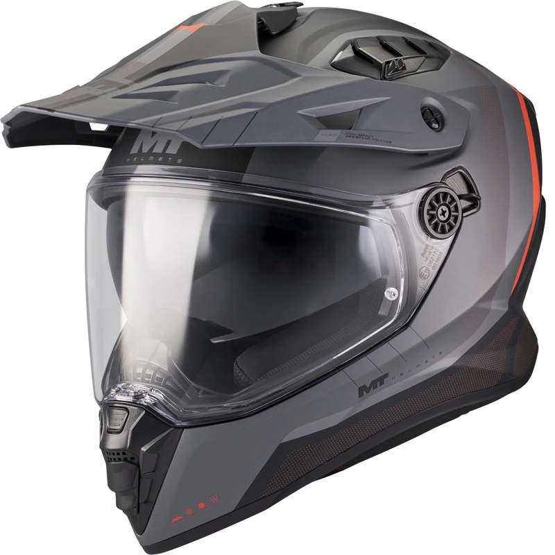 Enduro helma na motorku MT Track SV Nomad B25 matná čierno-šedo-červená