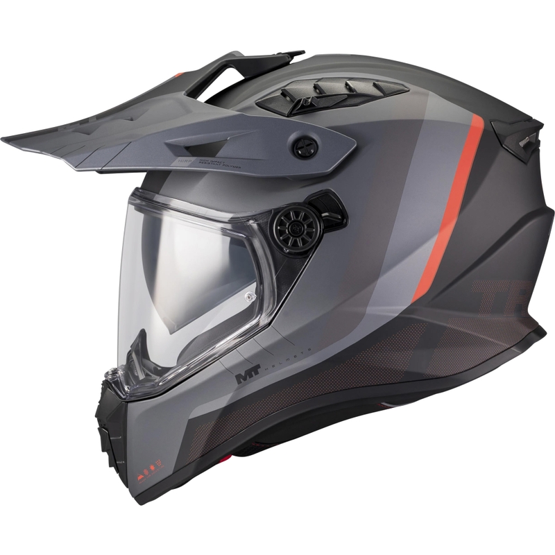 Enduro helma na motorku MT Track SV Nomad B25 matná čierno-šedo-červená