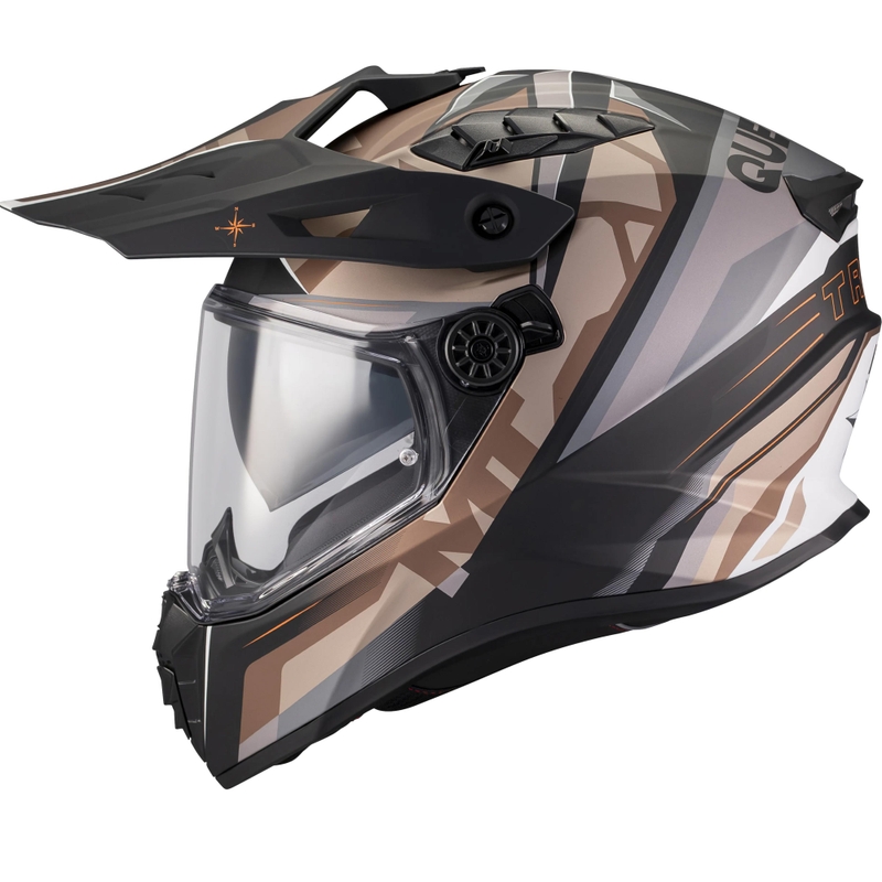 Enduro helma na motorku MT Track SV Questor B9 matná čierno-hnedá