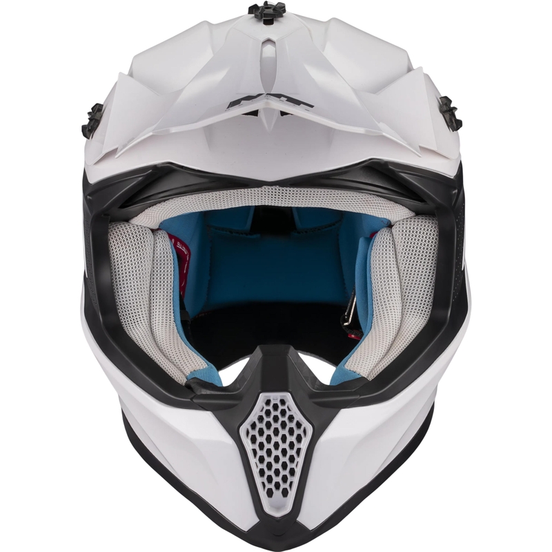 Motokrosová prilba na motorku MT Falcon S Pure A0 biela