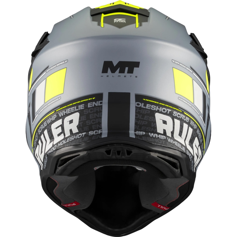 Motokrosová prilba na motorku MT Falcon S Ruler C2 matná čierno-šedo-fluo žltá