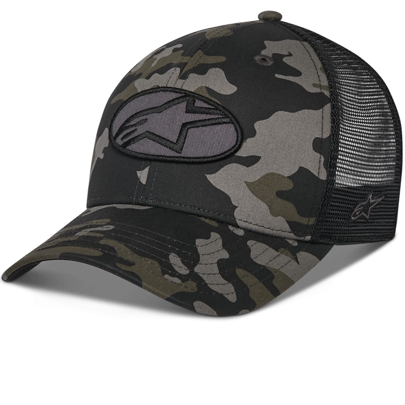 Šiltovka Alpinestars Oblique Camo Trucker čierno-camo-čierna