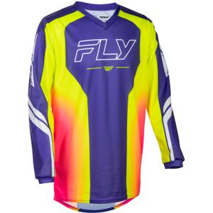 Detský motokrosový dres FLY Racing F-16 Raze fialovo-červeno-žltý