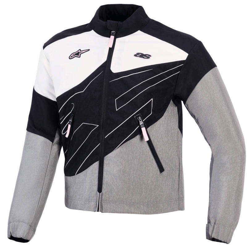 Dámska bunda na motorku Alpinestars Stella Moshell čierno-šedo-bielo-ružová
