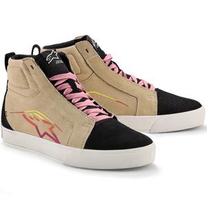 Topánky na motorku Alpinestars Ride-63 Canvas krémovo-čierno-biele