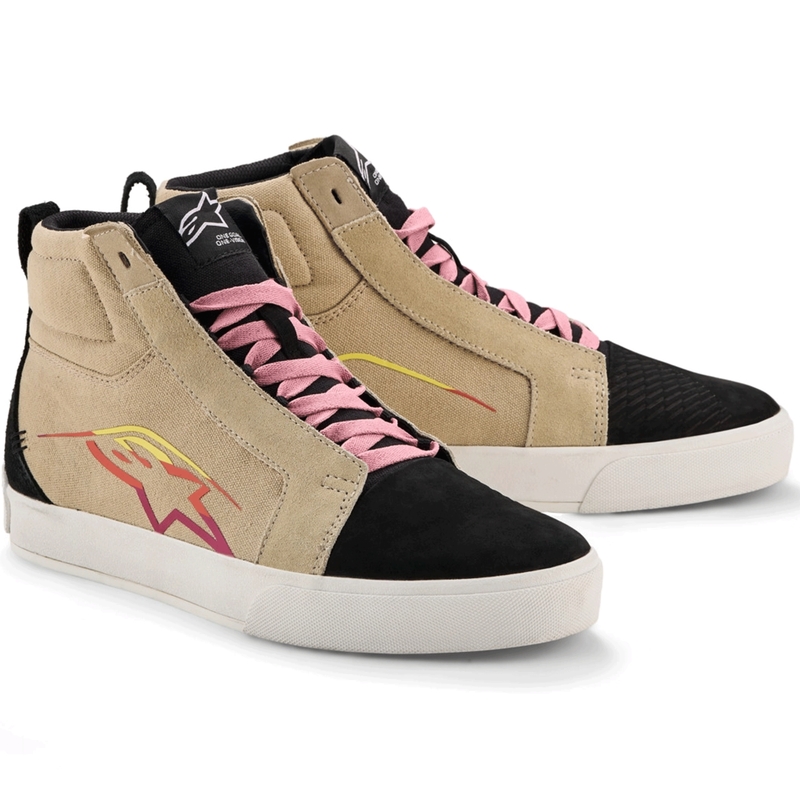 Topánky na motorku Alpinestars Ride-63 Canvas krémovo-čierno-biele