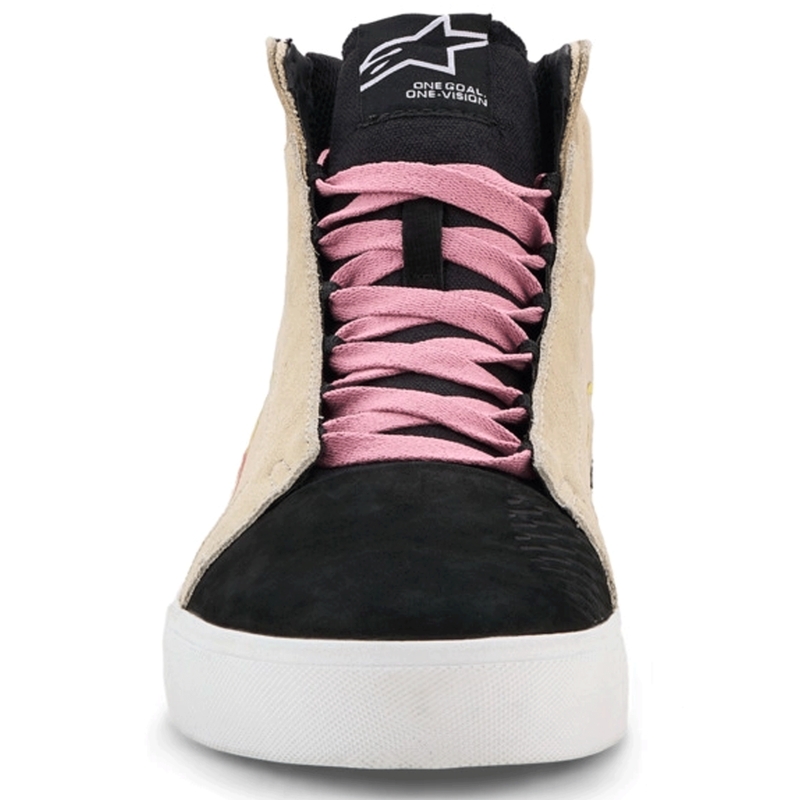 Topánky na motorku Alpinestars Ride-63 Canvas krémovo-čierno-biele