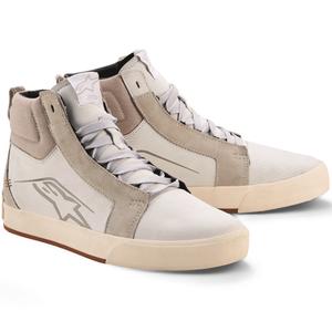 Topánky na motorku Alpinestars Ride-63 Leather bielo-šedo-hnedé