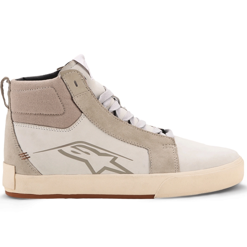 Topánky na motorku Alpinestars Ride-63 Leather bielo-šedo-hnedé