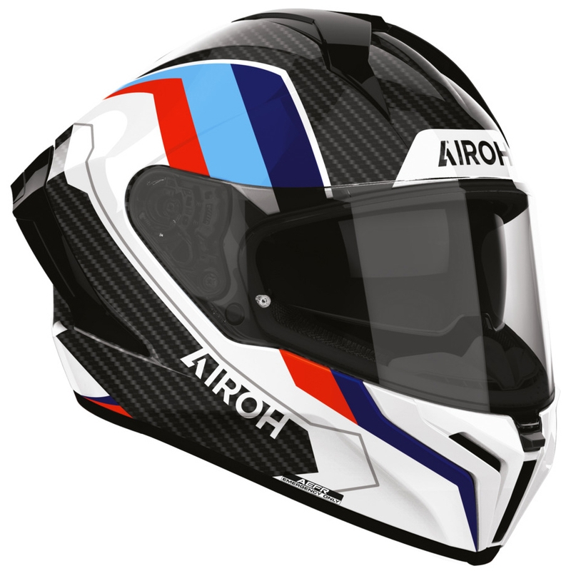 Integrálna helma na motorku Airoh Matryx Carbon Rank čierno-bielo-modrá