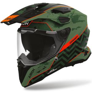 Enduro helma na motorku Airoh Commander 2 Plug matná čierno-zeleno-červená