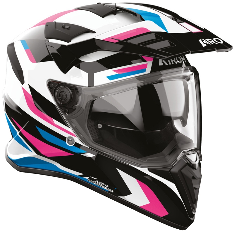 Enduro helma na motorku Airoh BADX-X Glitch ružová