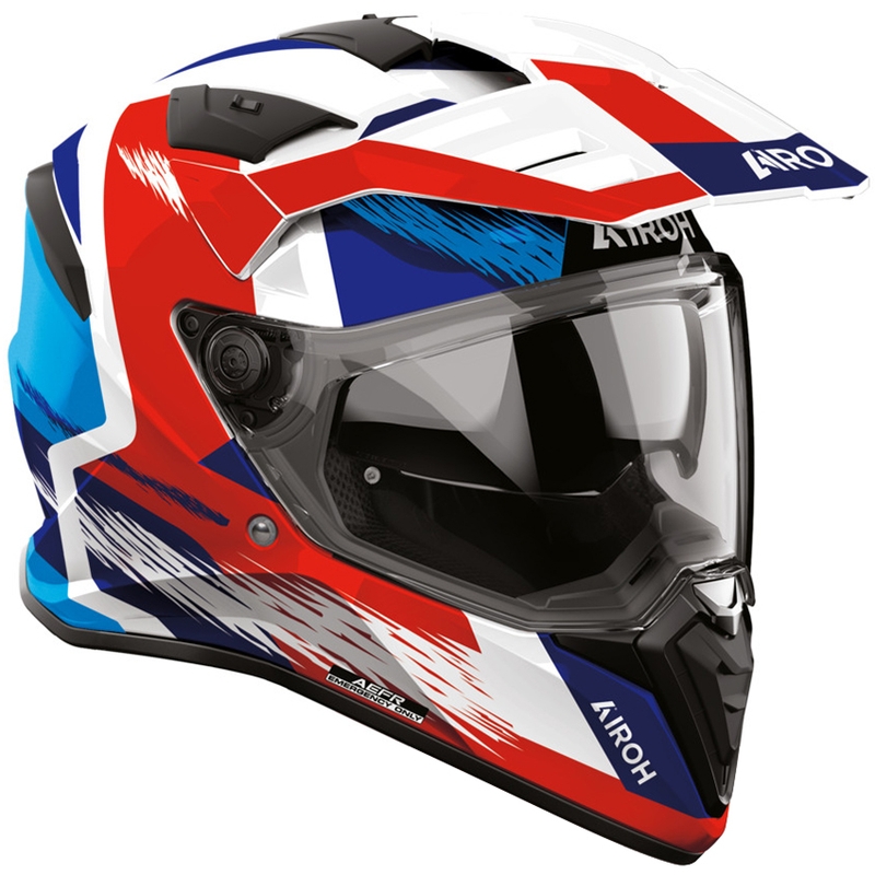 Enduro prilba na motorku Airoh BADX-X Airspeed modro-červená