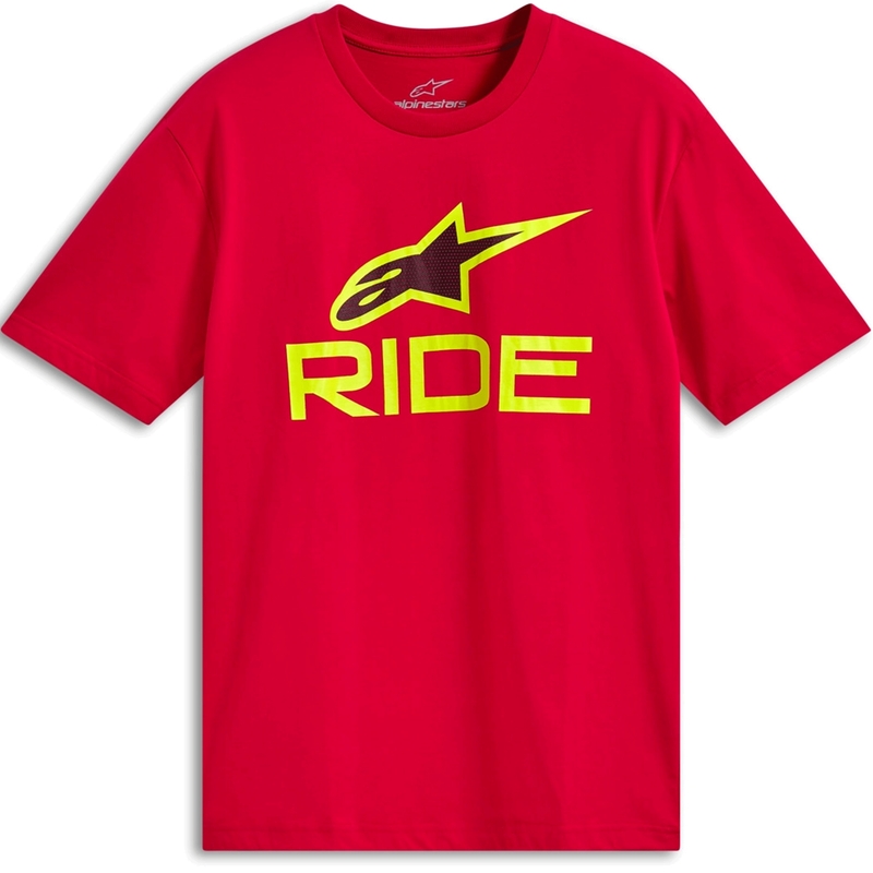 Tričko Alpinestars Ride 4.0 CSF červeno-fluo žlto-čierne