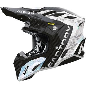 Motokrosová prilba na motorku Airoh Aviator Factory Bitmap Carbon sivá