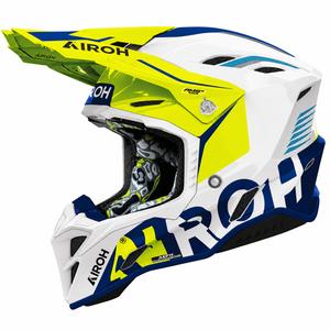 Motokrosová prilba na motorku Airoh Aviator Factory Blame modro-žltá