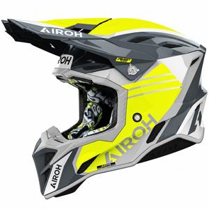 Motokrosová prilba na motorku Airoh Aviator Factory Atlan šedo-žltá