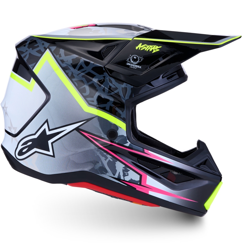 Motokrosová prilba na motorku Alpinestars Supertech S-M7 Blaster šedo-fluo žltá