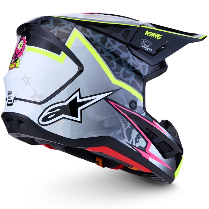 Motokrosová prilba na motorku Alpinestars Supertech S-M7 Blaster šedo-fluo žltá