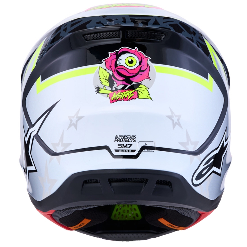 Motokrosová prilba na motorku Alpinestars Supertech S-M7 Blaster šedo-fluo žltá